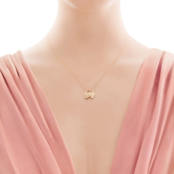 Return to Mini Double Heart Tag Pendant