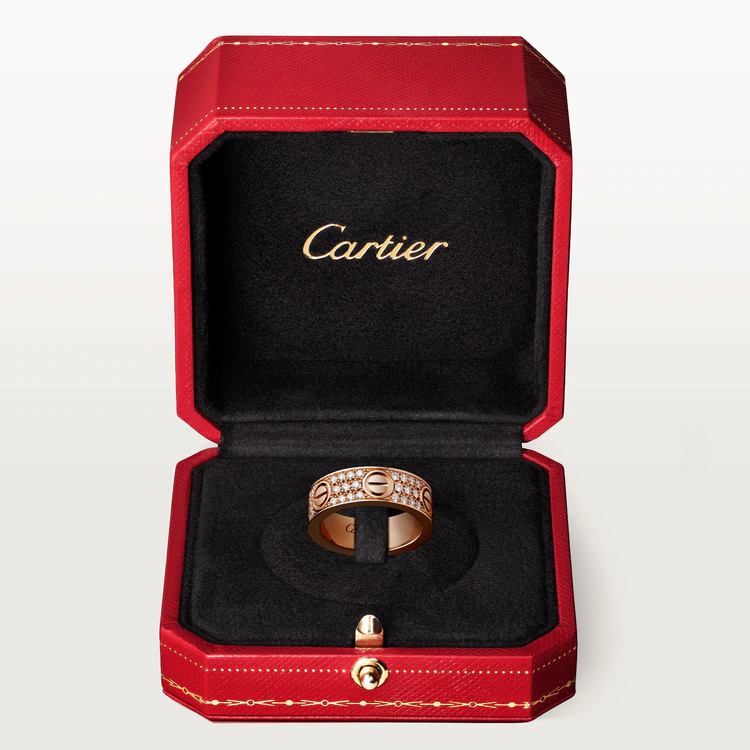 LOVE RING, DIAMOND-PAVED