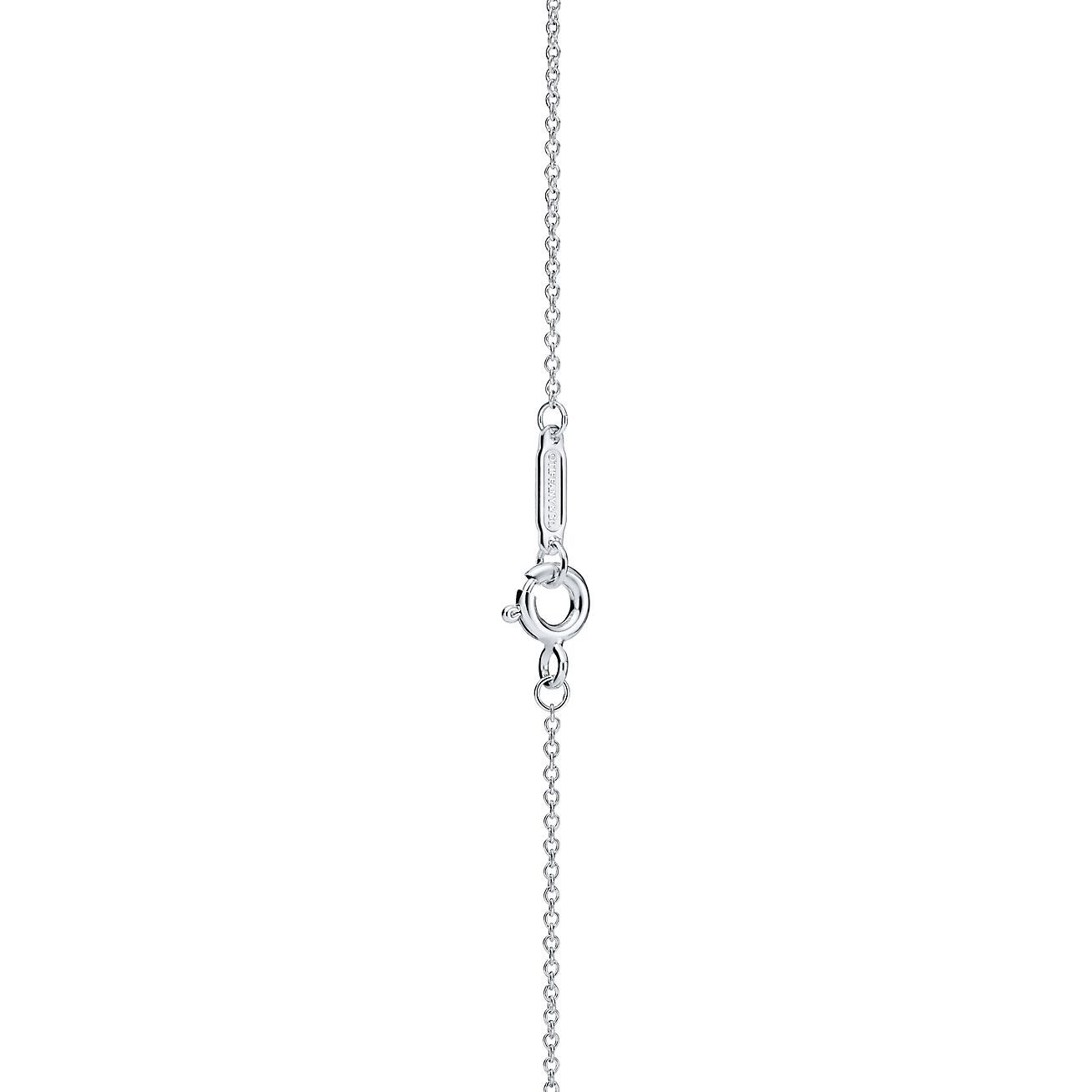 Return to 庐  Blue庐 Double Heart Tag Pendant in Silver, Mini