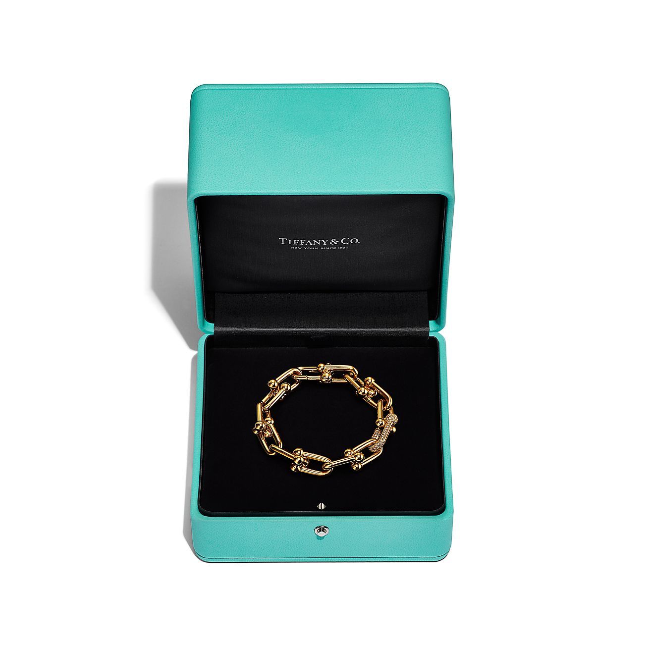 HardWear Large Link Bracelet in Yellow Gold with Diamonds