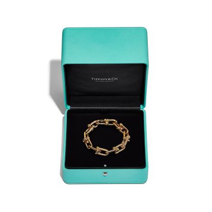 HardWear Large Link Bracelet in Yellow Gold with Diamonds