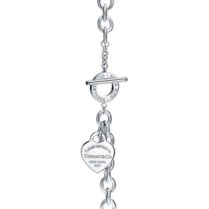 Return to 庐 Heart Tag Toggle Bracelet in Silver