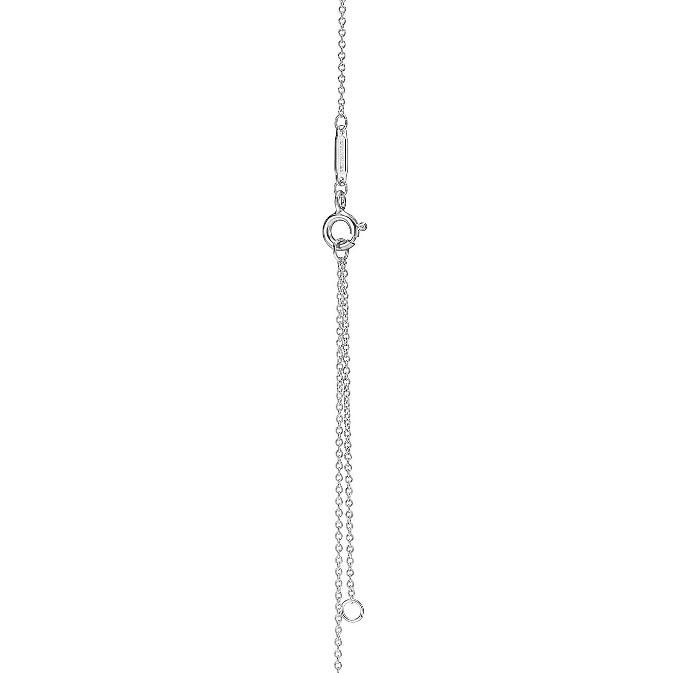 Return to 庐 Double Heart Tag Pendant in Silver and Rose Gold, Mini