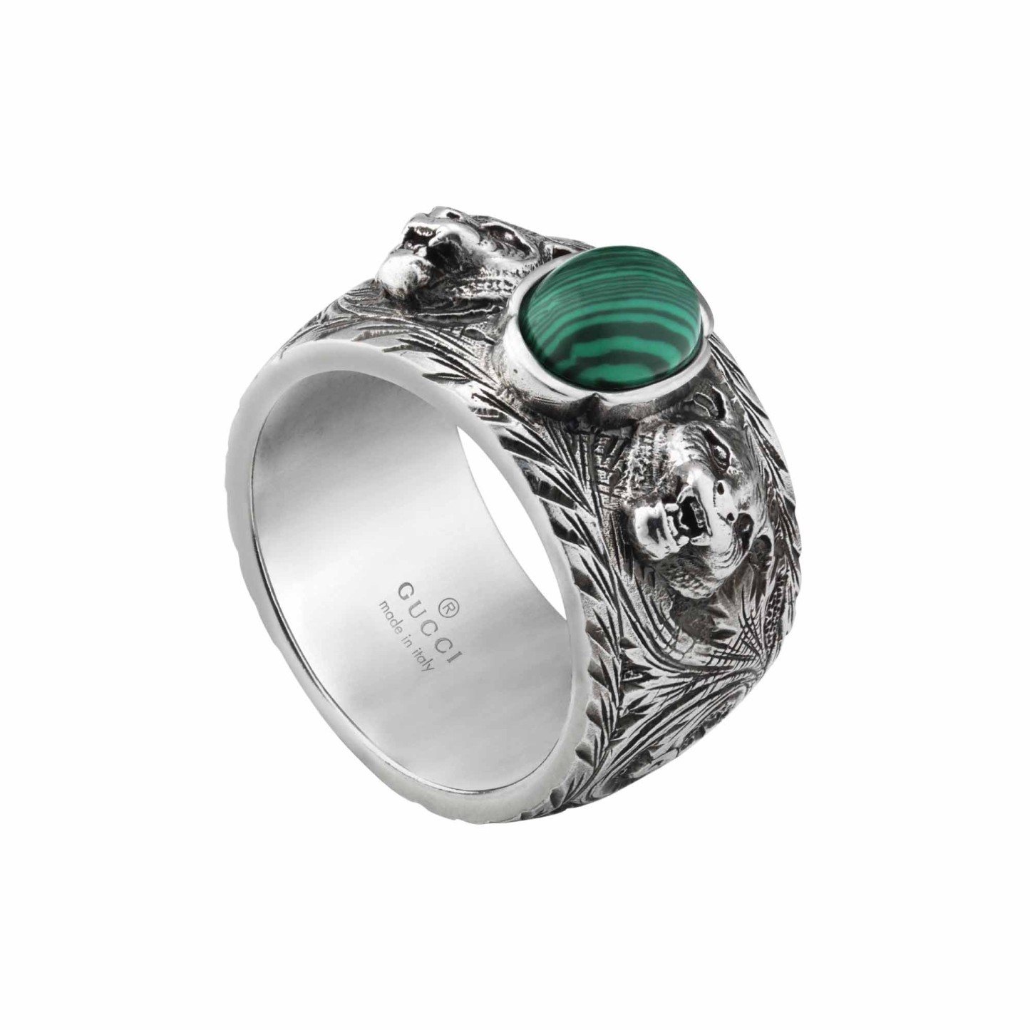 Small Feline Head Sterling Silver Ring