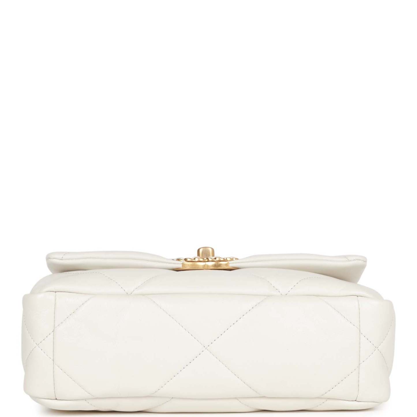 Medium 19 Flap Bag White Calfskin Mixed Hardware