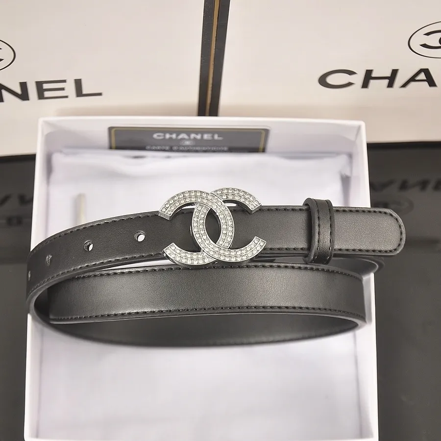4 Colors fashion double C half rhinestone belt