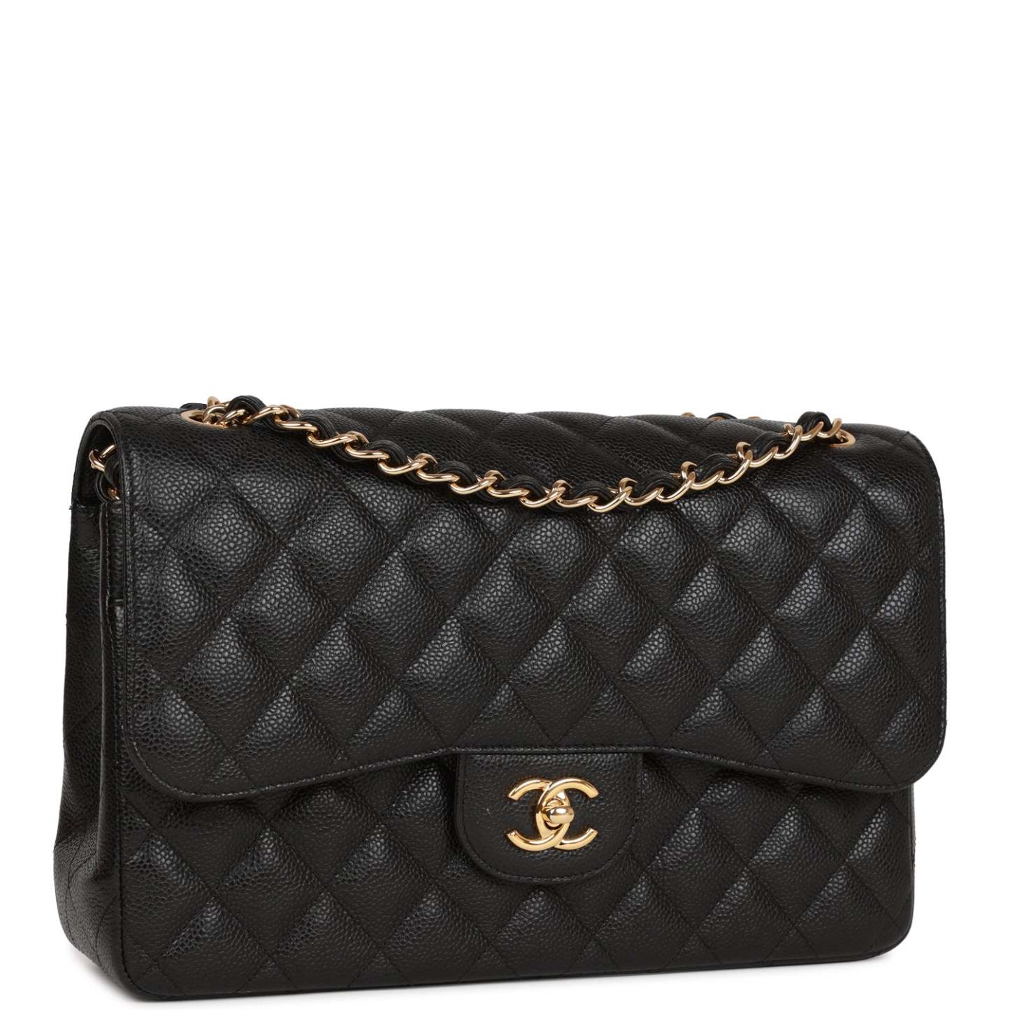 Jumbo Classic Double Flap Bag Black Caviar Gold Hardware