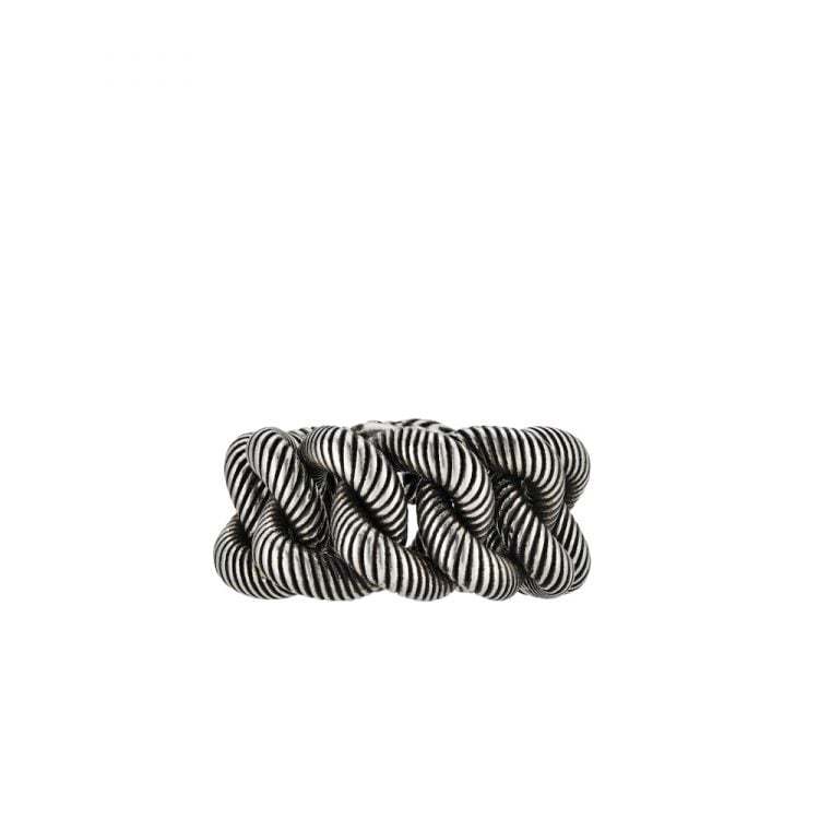 SILVER RING WITH INTERLOCKING G