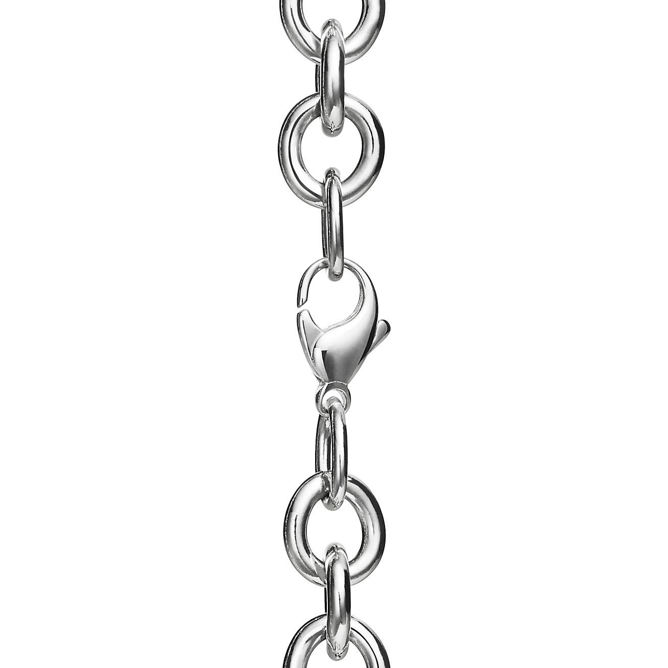Return to 庐 Heart Tag Necklace in Silver with a Diamond, Medium