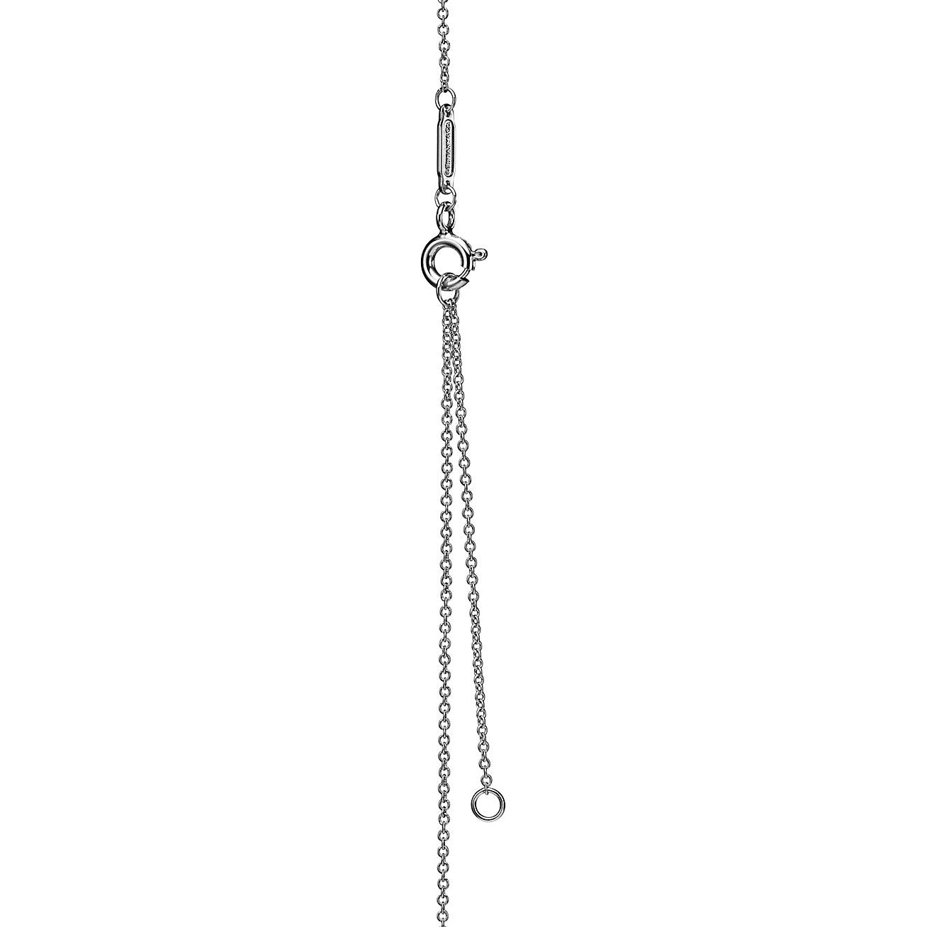 Return to 庐 Heart Tag Pendant in Sterling Silver with a Diamond, Medium