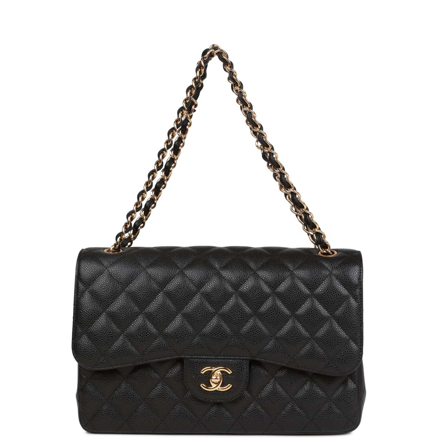 Jumbo Classic Double Flap Bag Black Caviar Gold Hardware