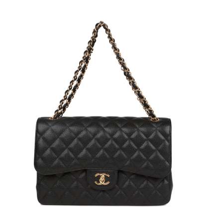 Jumbo Classic Double Flap Bag Black Caviar Gold Hardware