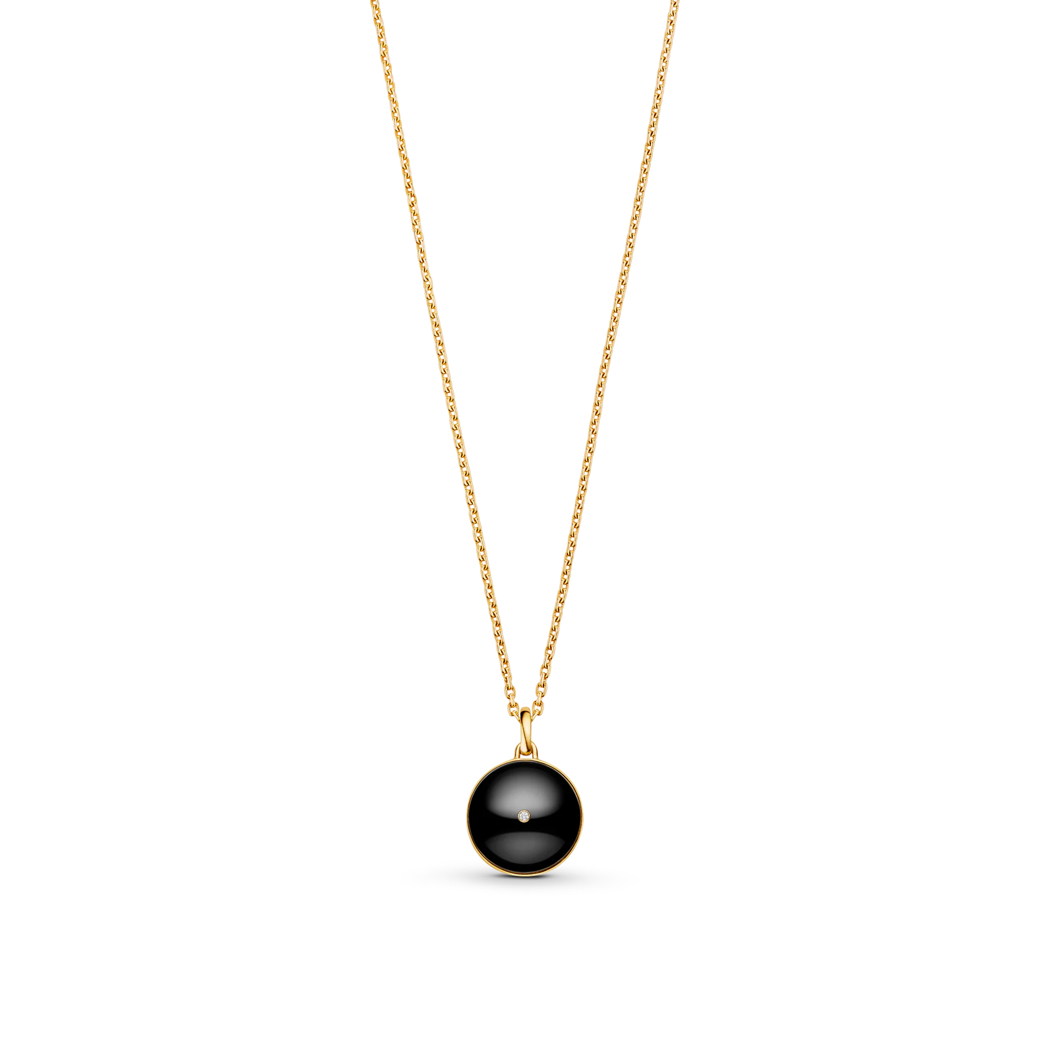 B Blossom Medallion, Yellow Gold, White Gold, Onyx And Diamonds