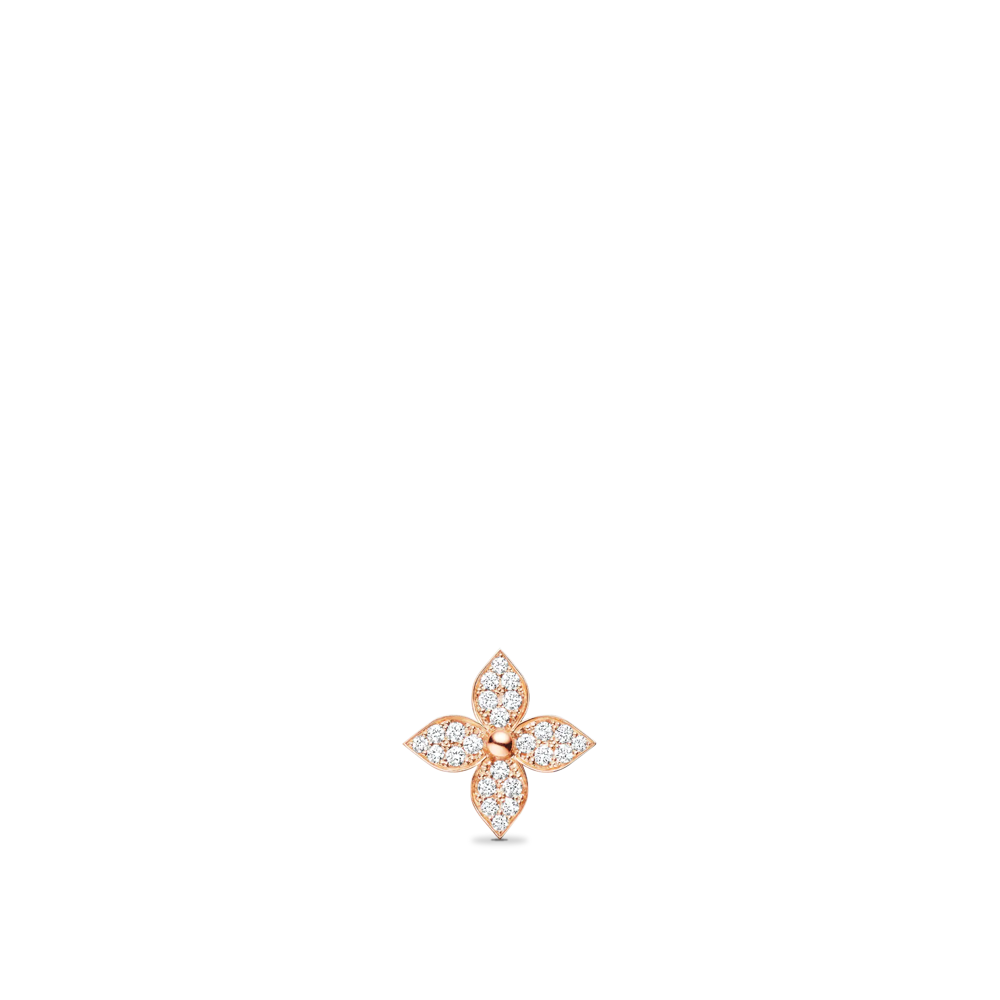 Star Blossom Stud, Pink Gold And Diamonds - Per Unit