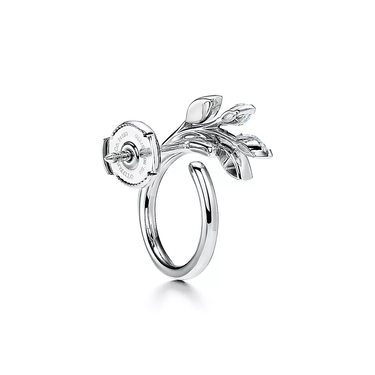 Victoria庐 Diamond Vine Circle Earrings in Platinum