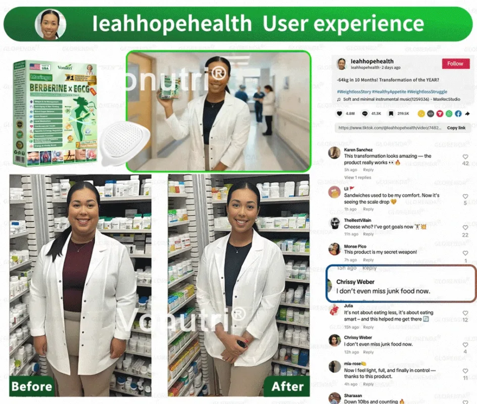 Vonutri® Moringa · Berberine × EGCG 10-in-1 Advanced Nano Microneedle Patch