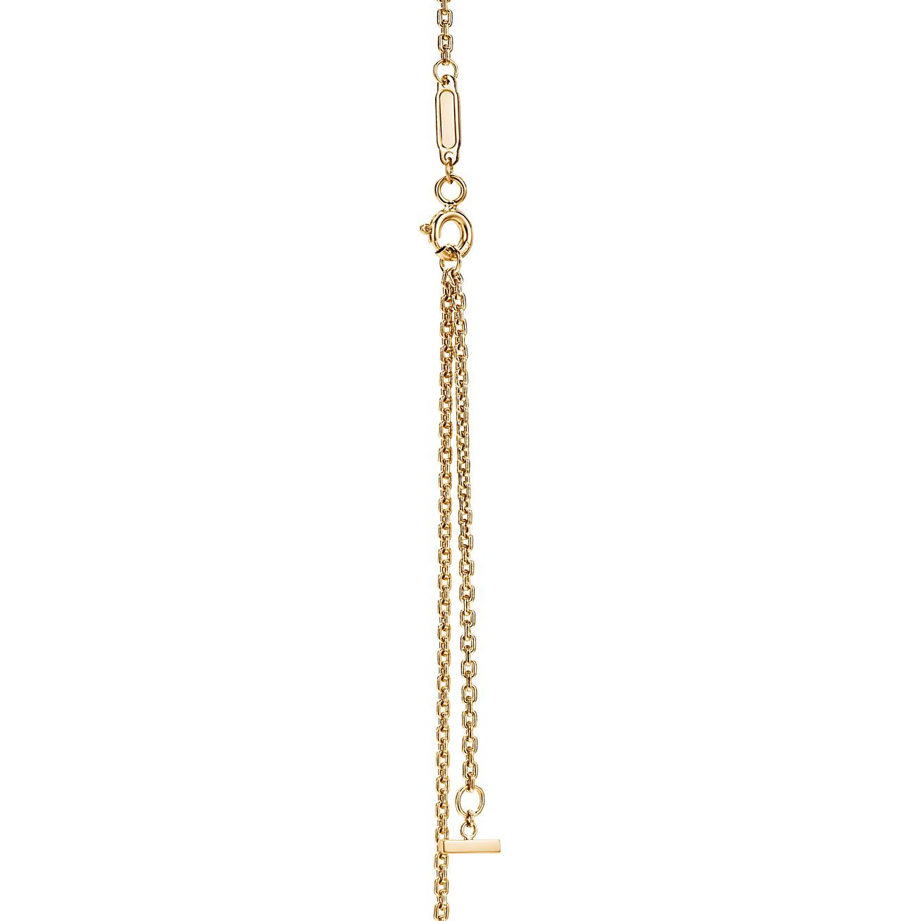 T Smile Pendant in Yellow Gold, Small