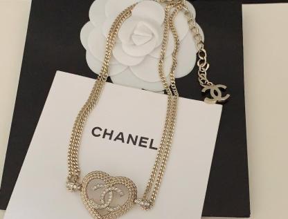 Wheat Heart Peach Heart Hollow Double C Double Chain Necklace