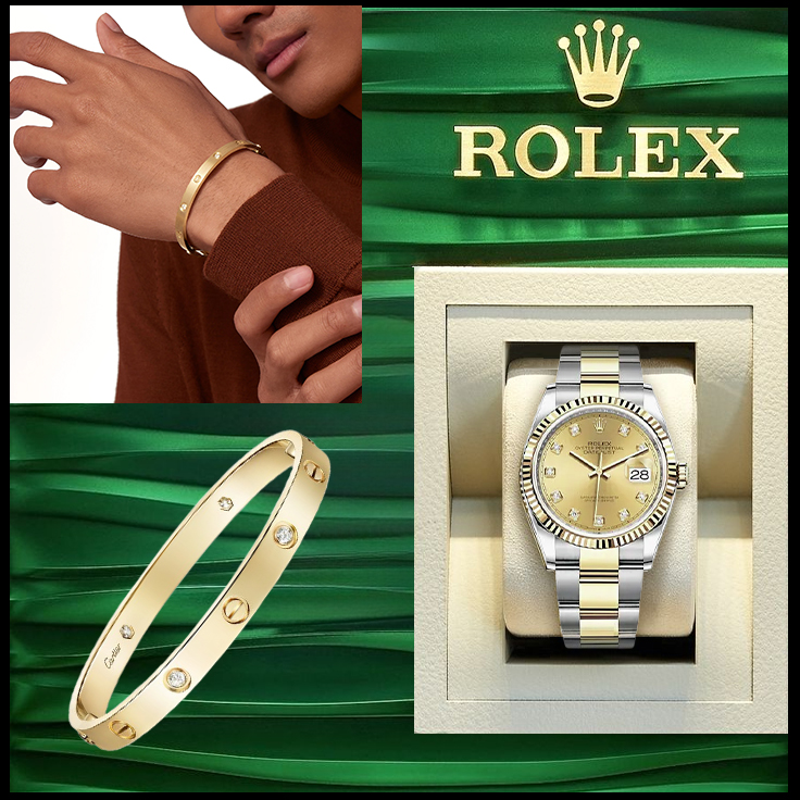 LOVE BRACELET, CLASSIC MODEL, 4 DIAMONDS & DATEJUST 36
