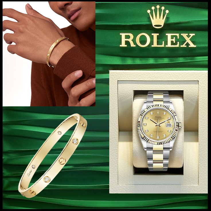 LOVE BRACELET, CLASSIC MODEL, 4 DIAMONDS & DATEJUST 36