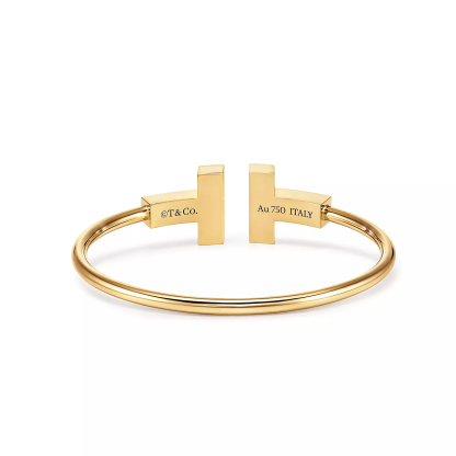 T Wide Turquoise Wire Bracelet in 18k Gold