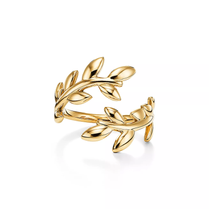 Paloma Picasso庐 Olive Leaf Bypass Ring in Yellow Gold