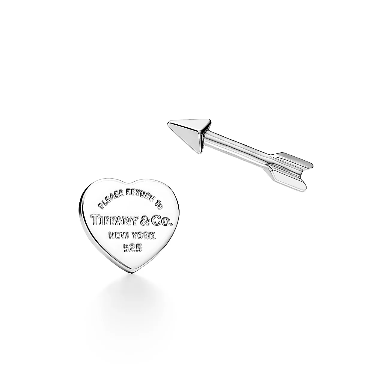 Return to 庐 Lovestruck Heart Tag & Arrow Earrings in Sterling Silver