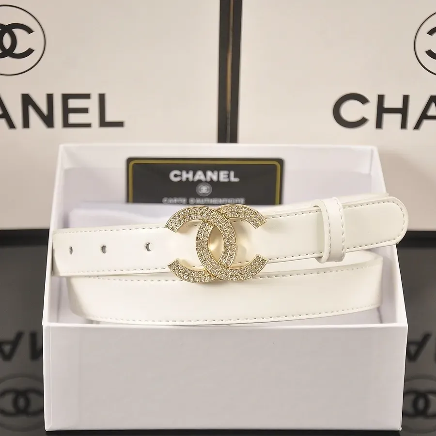 4 Colors fashion double C half rhinestone belt