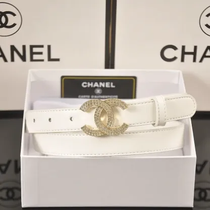 4 Colors fashion double C half rhinestone belt