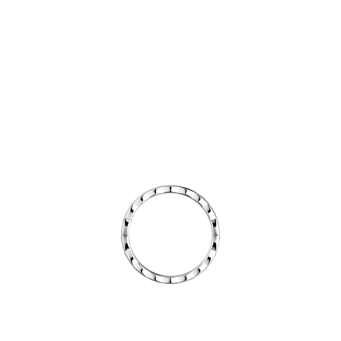 COCO CRUSH RING Quilted motif, mini version, 18K white gold