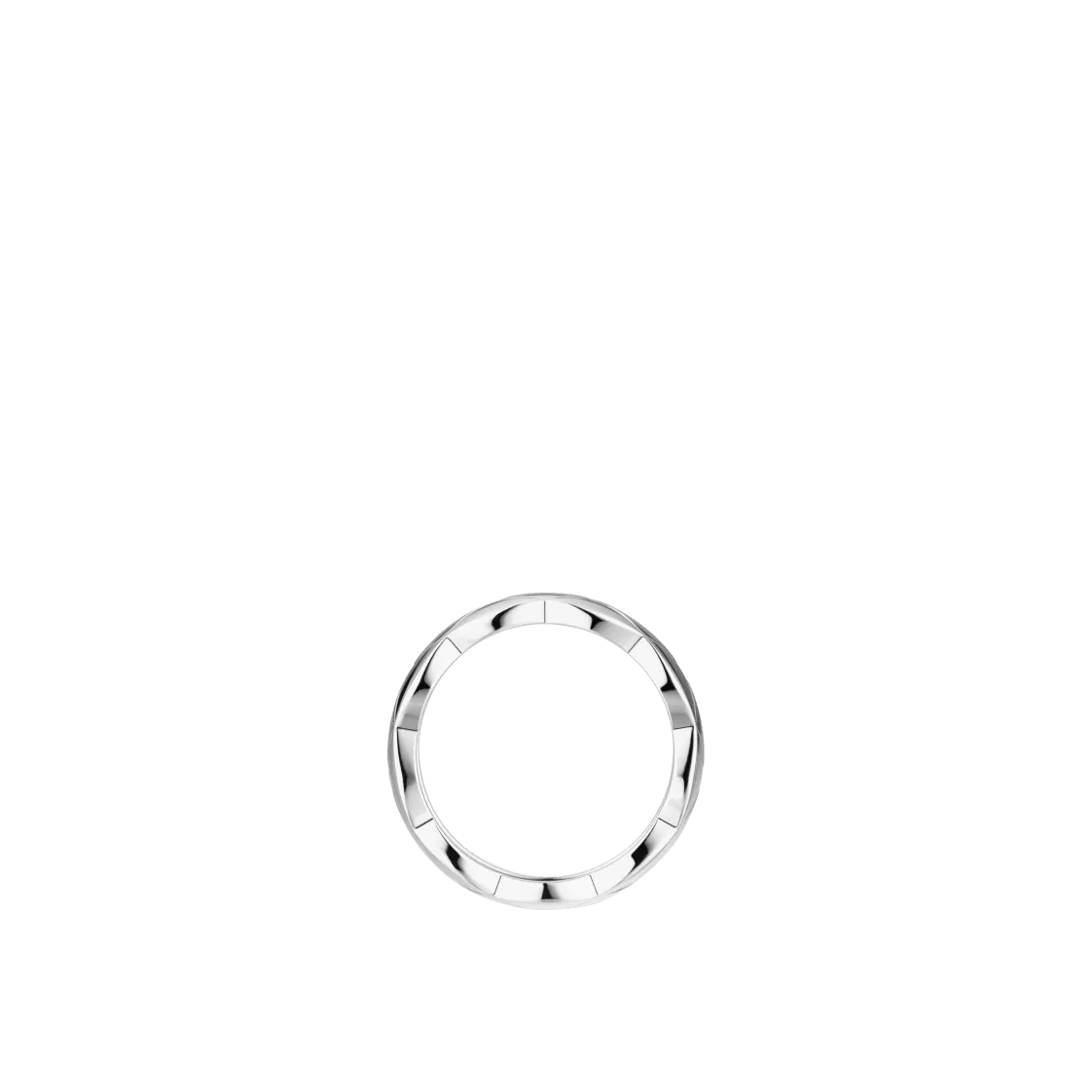 COCO CRUSH RING Quilted motif, small version, 18K white gold