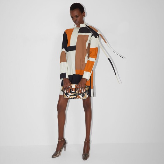 Baguette Multicolor canvas bag with FF embroidery