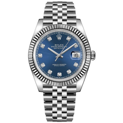Datejust 41 Blue Diamond Dial Gold & Steel Watch