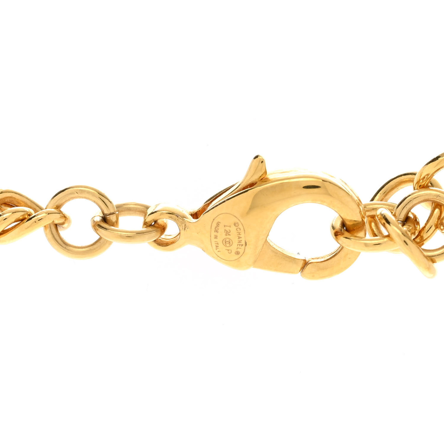 Metal Resin Chain CC No.5 Necklace Gold Blue