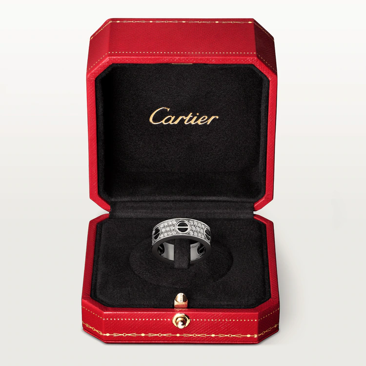 LOVE RING, DIAMOND-PAVED, CERAMIC