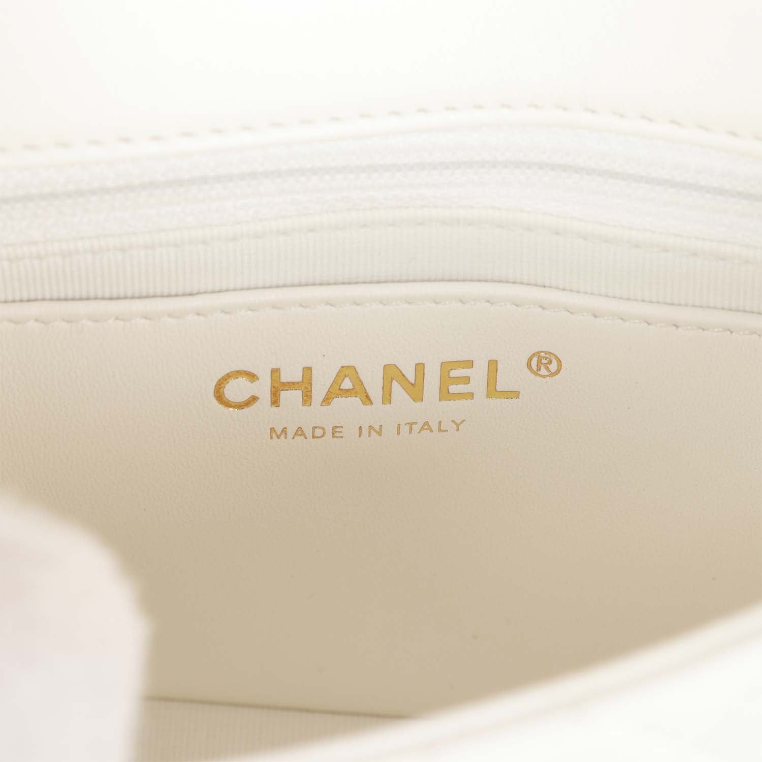 Sweet Mini Square Flap Bag White Lambskin Light Gold Hardware