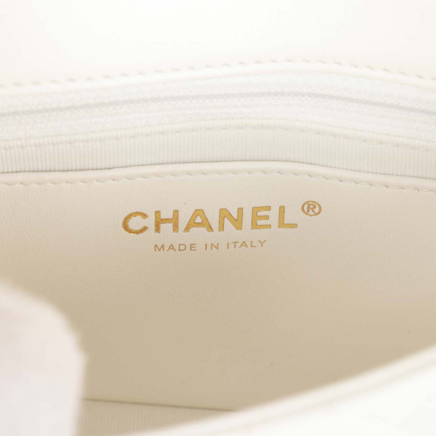 Sweet Mini Square Flap Bag White Lambskin Light Gold Hardware