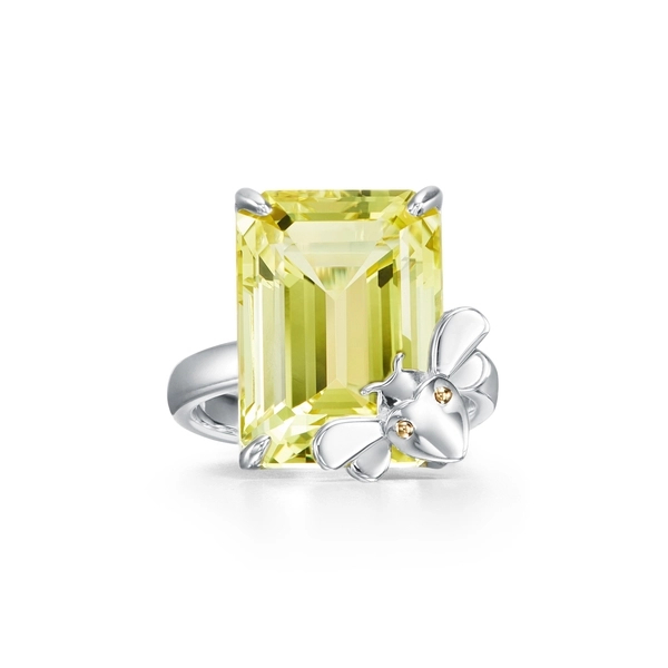 & Co. Yellow Quartz Bee Ring in Sterling Silver and 18k Gold
