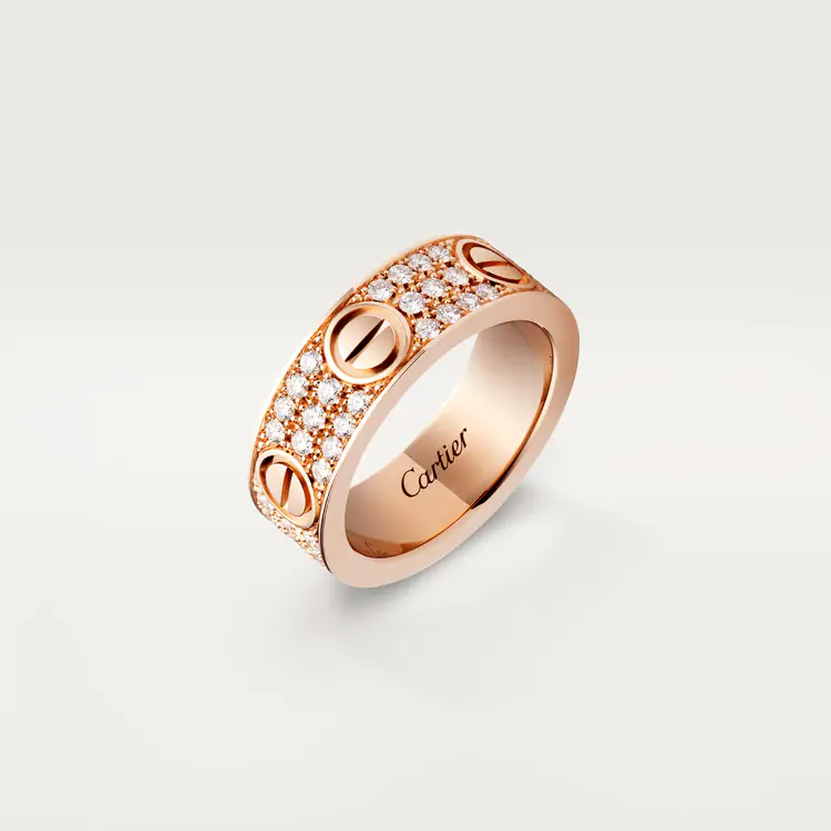 LOVE RING, DIAMOND-PAVED