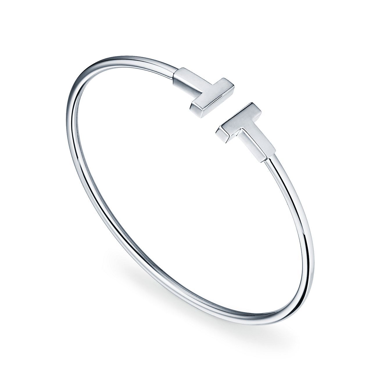 T Wire Bracelet in 18k White Gold