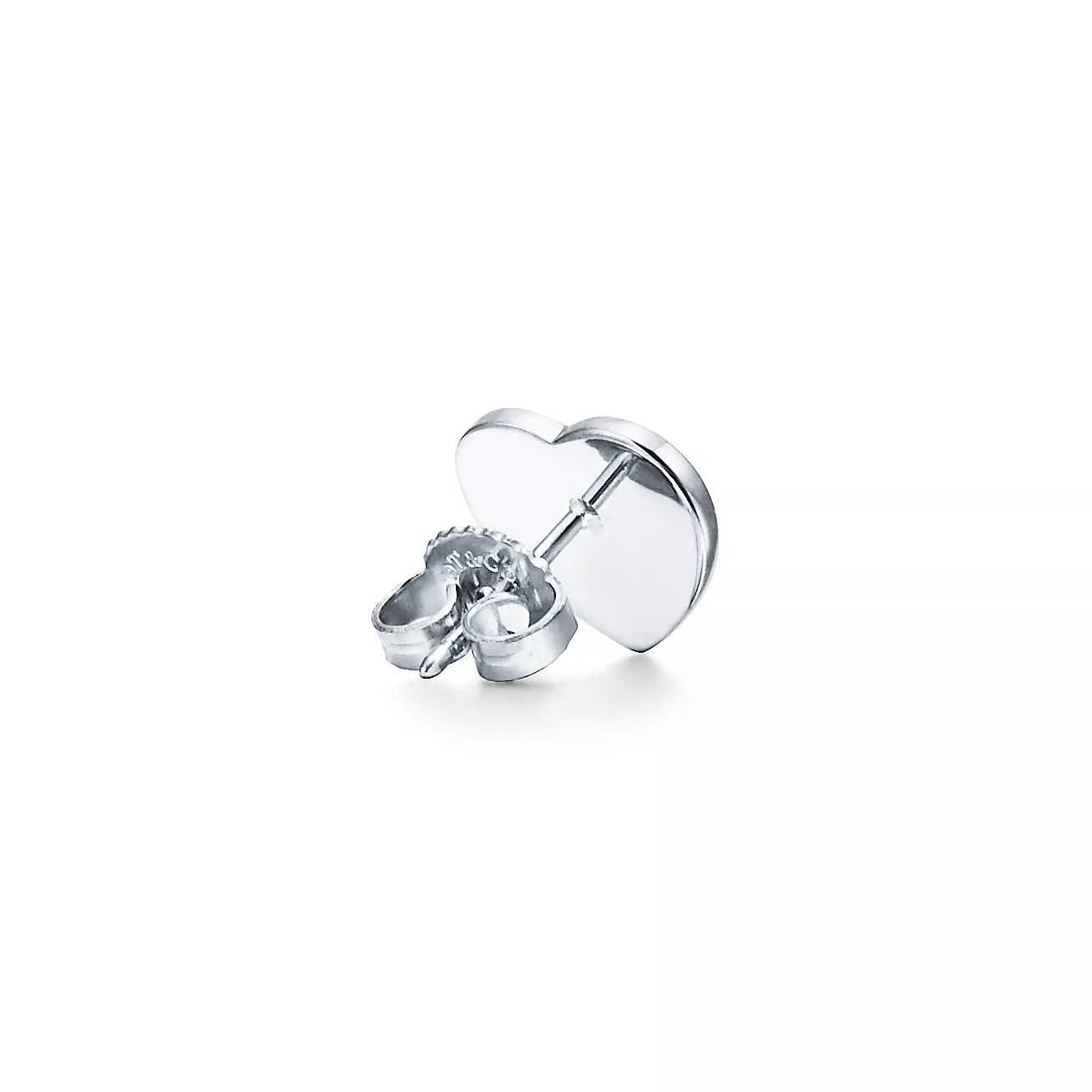 Return to 庐 Heart Tag Stud Earrings in Silver, Mini