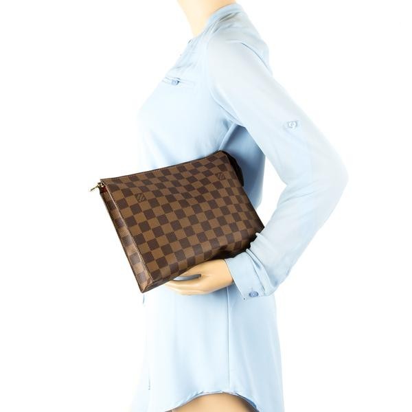 Damier Ebene Clutches Brown