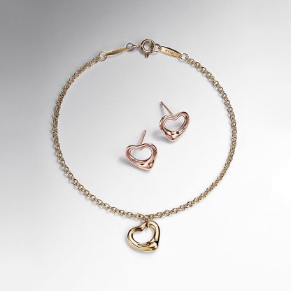 Elsa Peretti庐 Open Heart Stud Earrings in Rose Gold, 11 mm