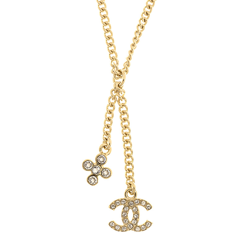 Coco Mark B23A Necklace GP×inestone Gold