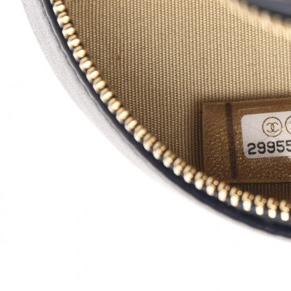 Lambskin Quilted Round Pearl Crush Clutch With Chain