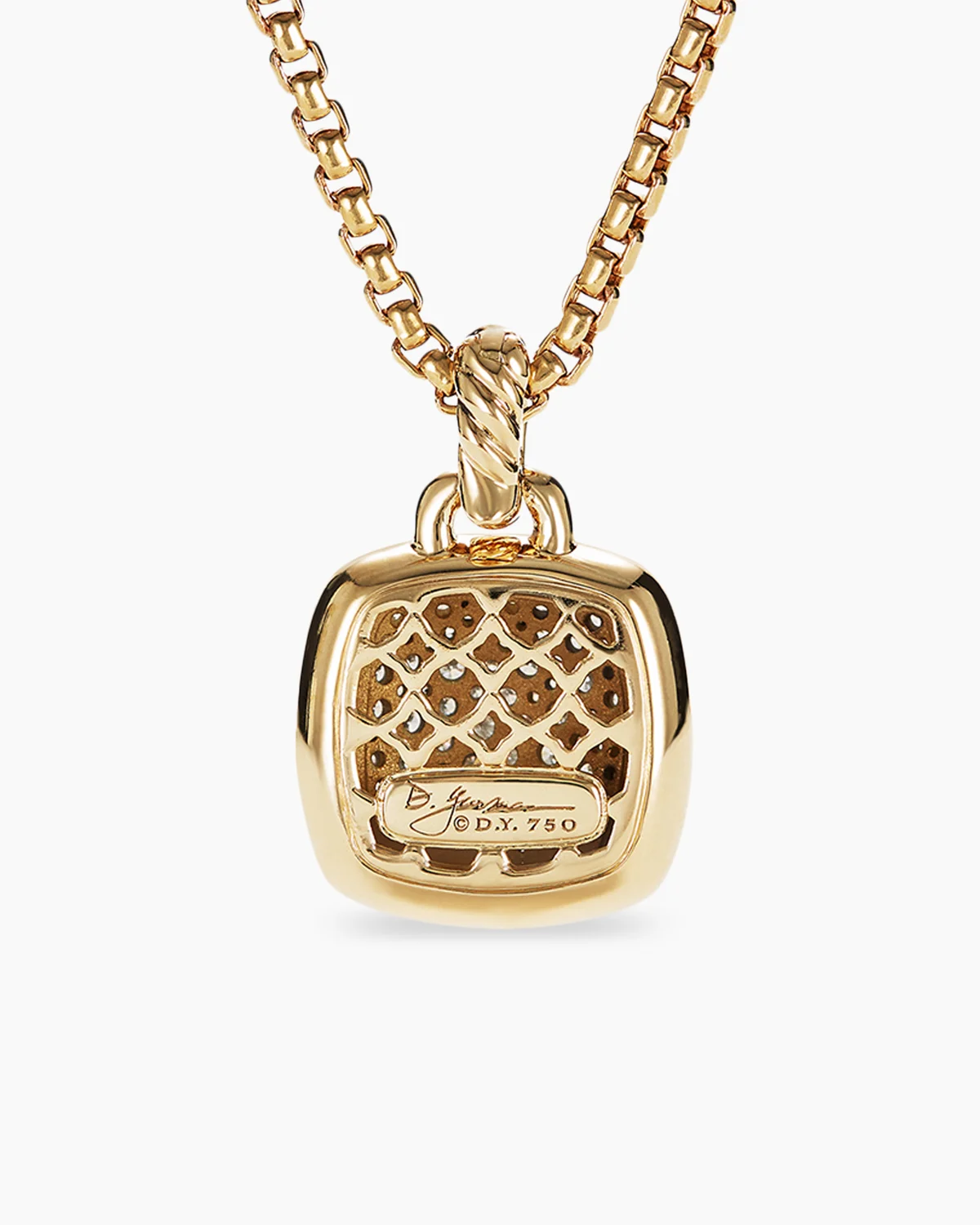 Albion庐 Pendant 18K Yellow Gold with Pav茅 Diamonds, 14mm