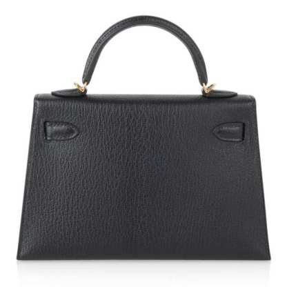 Kelly 20 Mini Kelly II Sellier Bag Black Chevre Gold Hardware Limited Edition