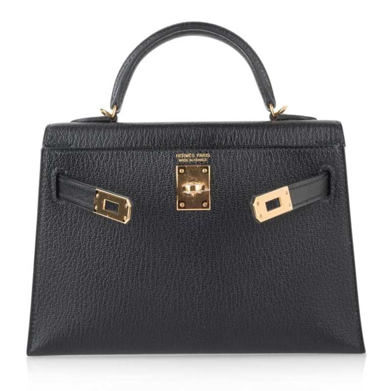 Kelly 20 Mini Kelly II Sellier Bag Black Chevre Gold Hardware Limited Edition
