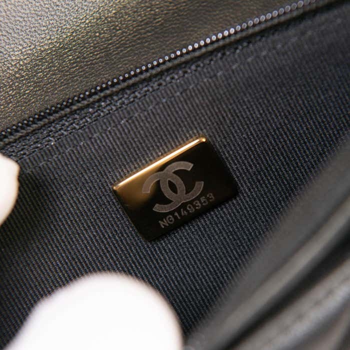 Black Lambskin Quilted Trendy CC Wallet On Chain
