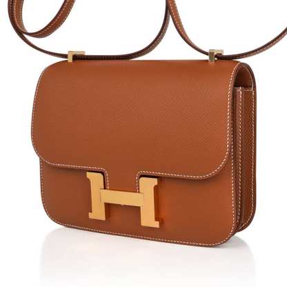 Constance 18 Mini Bag Gold w/ Gold Hardware Epsom Leather